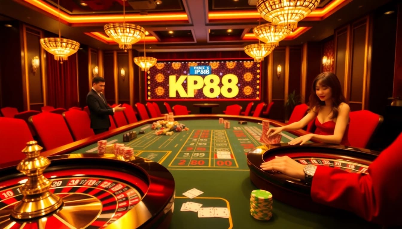 KP88 casino experience showcasing vibrant gaming excitement at the gambling table