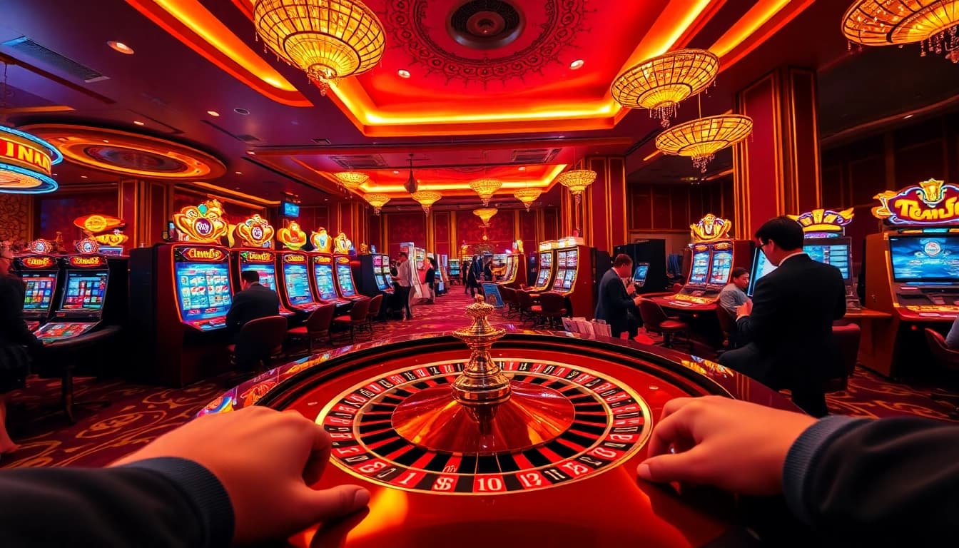 Experience the thrill of betting at king88 with vibrant casino scenes and engaging gameplay.