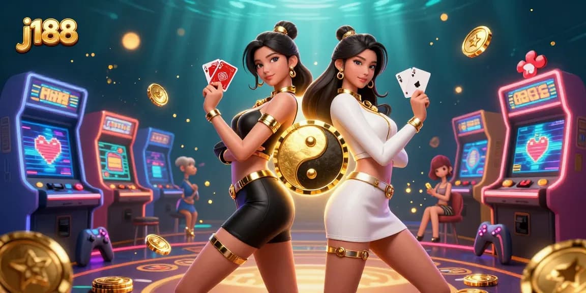 Join the excitement with j188 as twin Asian women showcase winning strategies with cards.