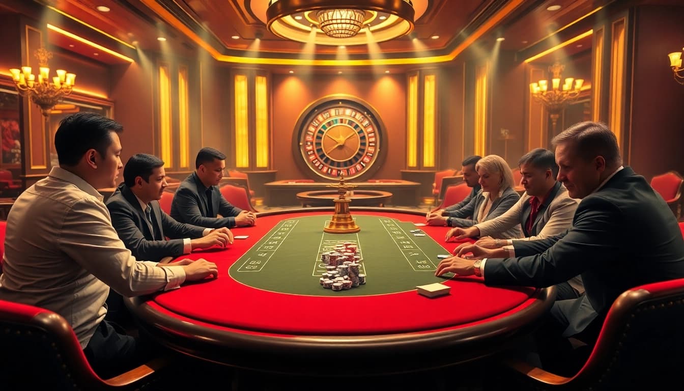 Players experiencing thrilling games at the luxurious ALo789 casino table.