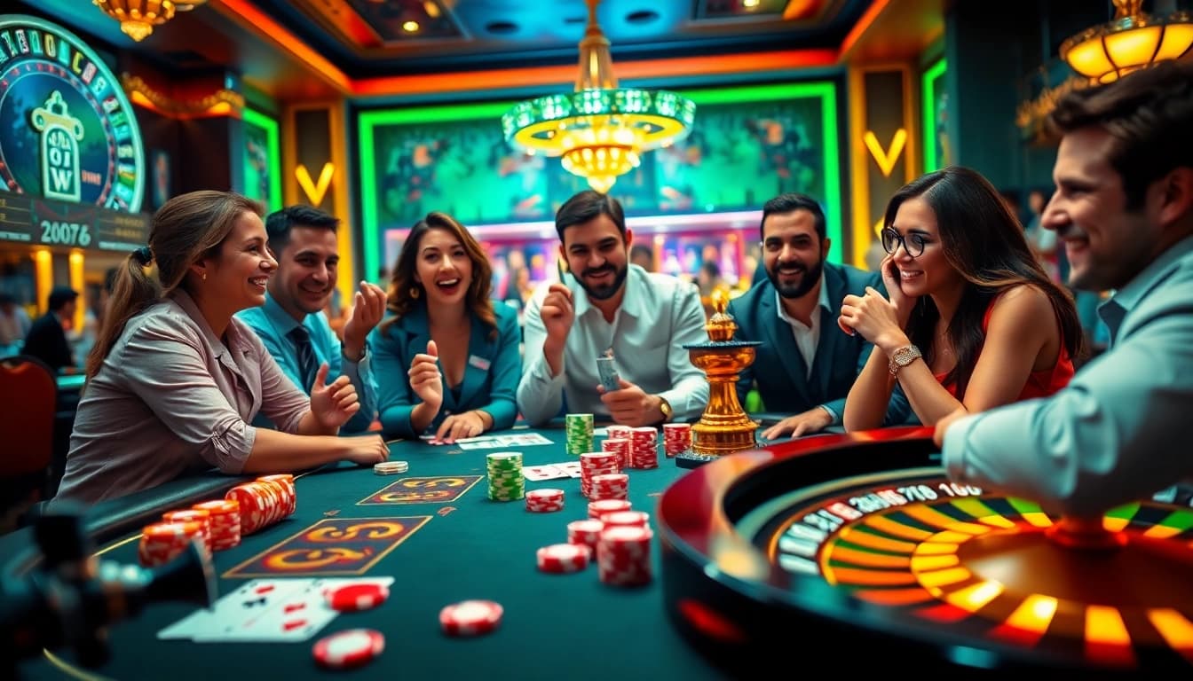 Experience the thrill of betting at 789win with vibrant casino tables and engaging players.