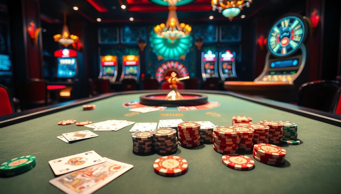 Engaging gambling experience at Nhà Cái XIN88 with vibrant casino elements.