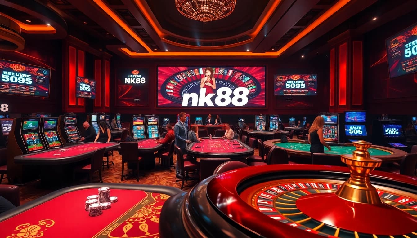 Experience the excitement of nk88 with dealers and vibrant game tables.
