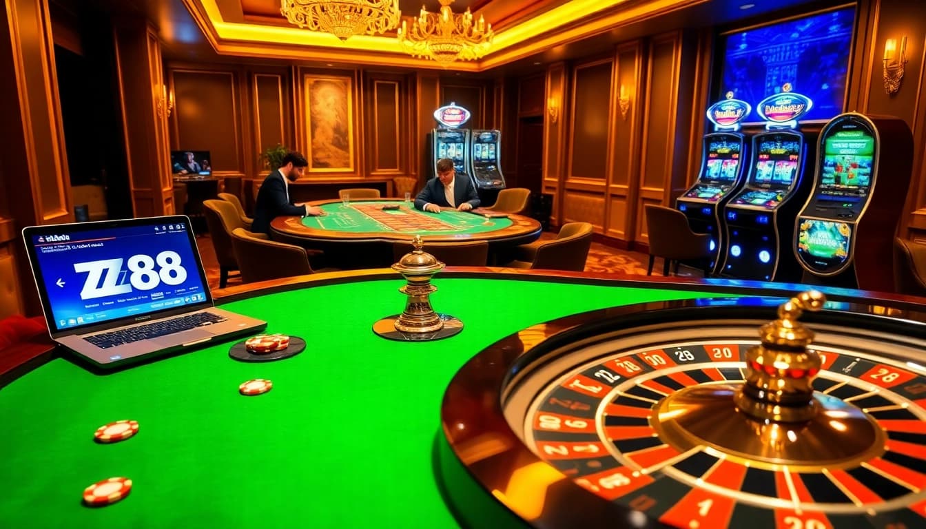 Experience thrilling gameplay at HZ88 casino with high-stakes poker and roulette tables.