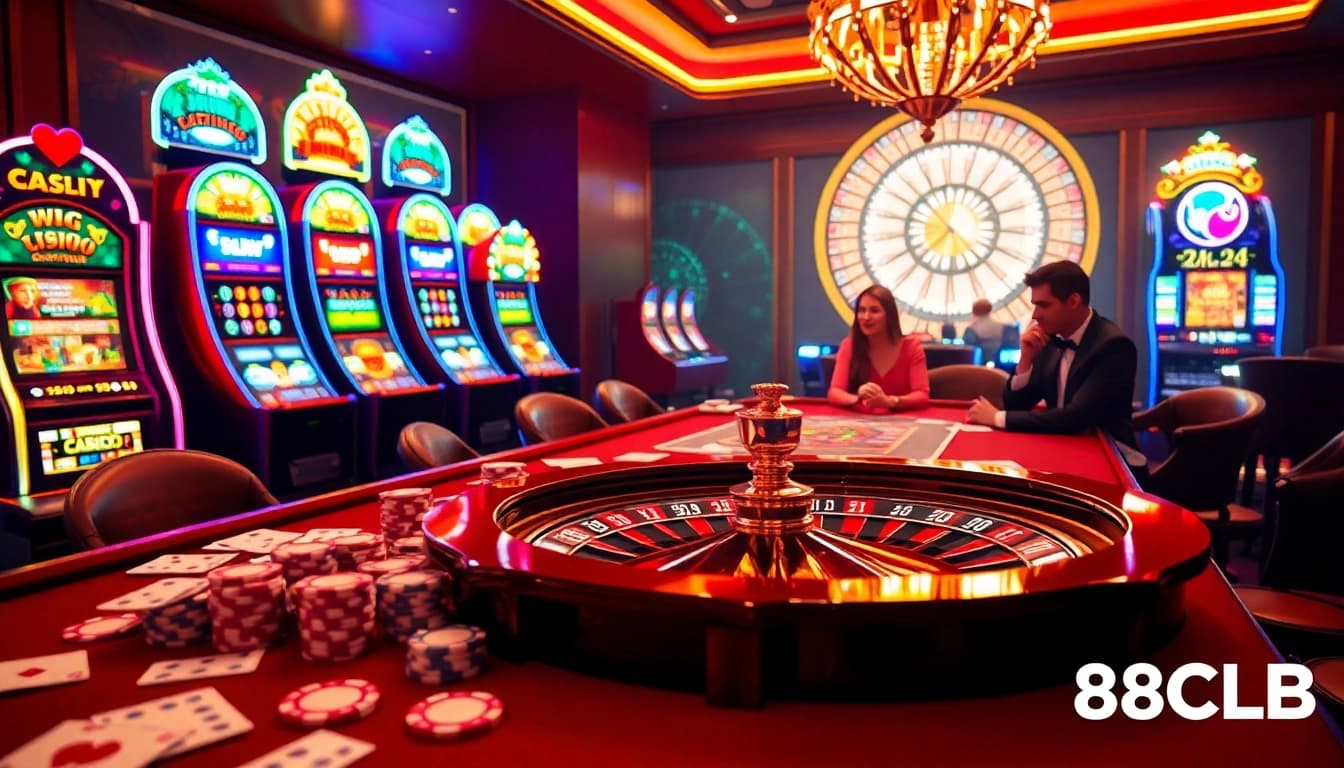 Experience high-stakes gambling at 88CLB with thrilling card games and luxurious casino vibes.