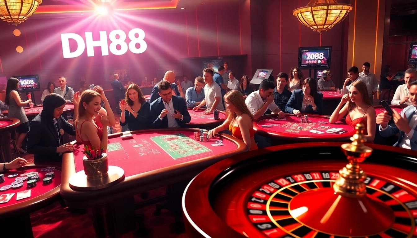 Experience the thrilling atmosphere at DH88 casino with vibrant games and exciting players.