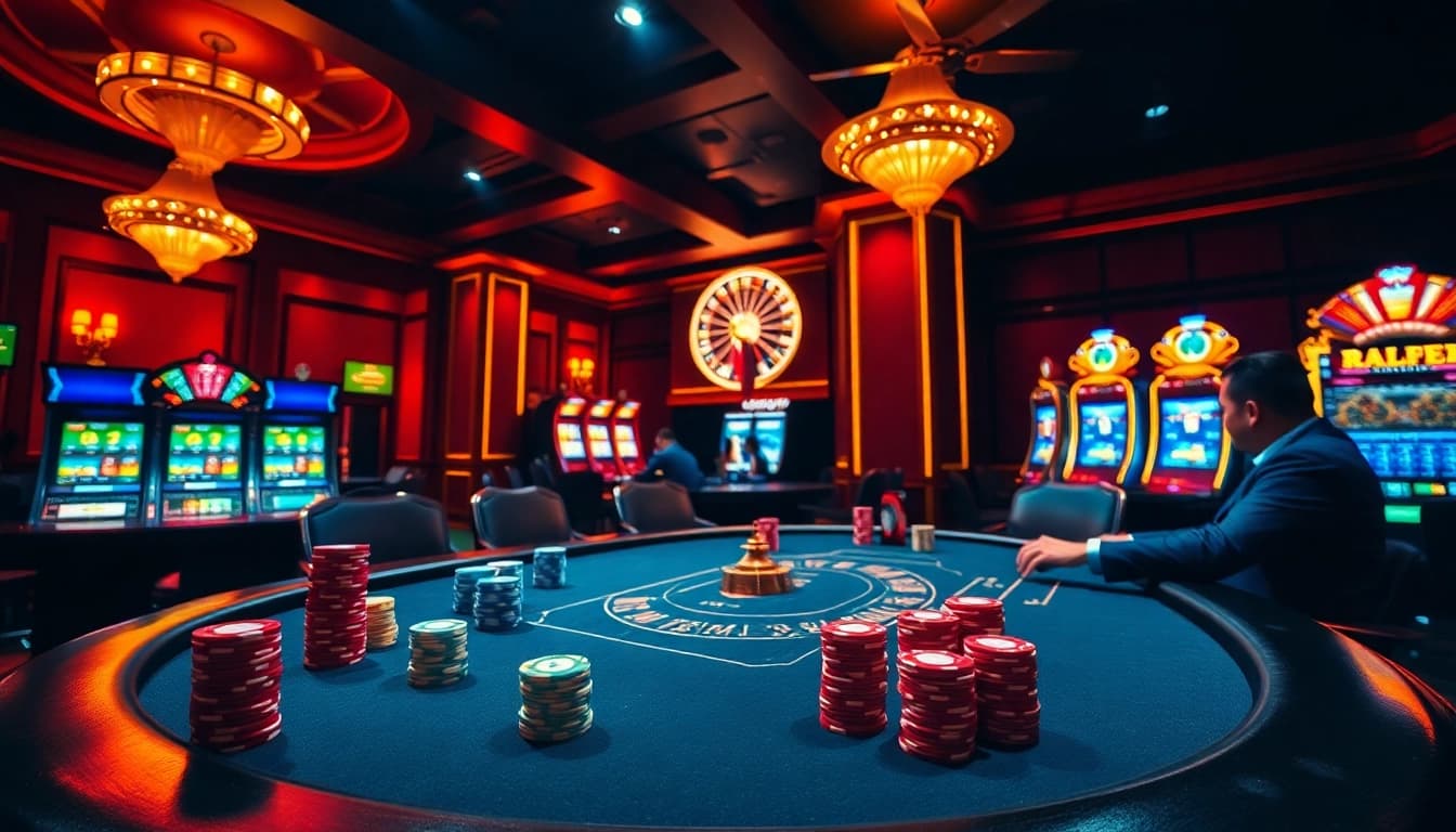 Experience excitement at the high-stakes poker table at https://saobet.website/ with vibrant casino elements.