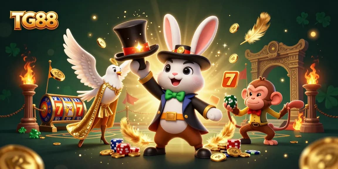 Spin the reels with TG88 for a thrilling gaming experience featuring rich casino elements.