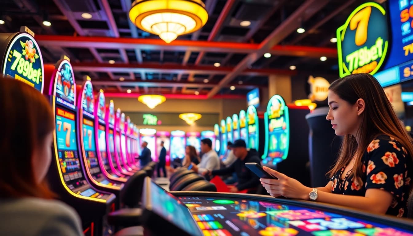 Exciting live casino action featuring 789bet players engaging with modern technologies and vibrant gaming.
