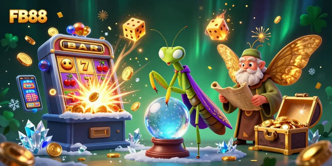 Experience thrilling gameplay at FB88 with a mystical 3D fortune teller and vibrant casino elements.