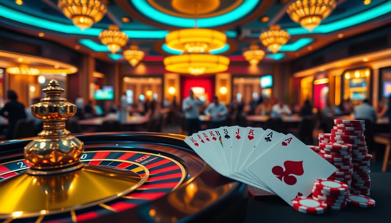 Experience the excitement of PUB88 with luxury casino elements like roulette and poker chips.