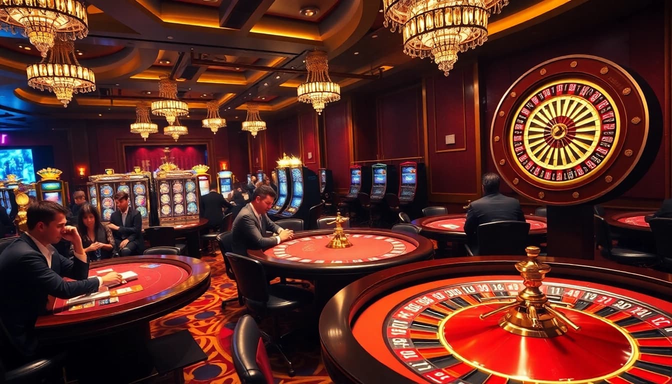 Casino gaming scene showcasing players enjoying LV88's thrilling experiences at the table.