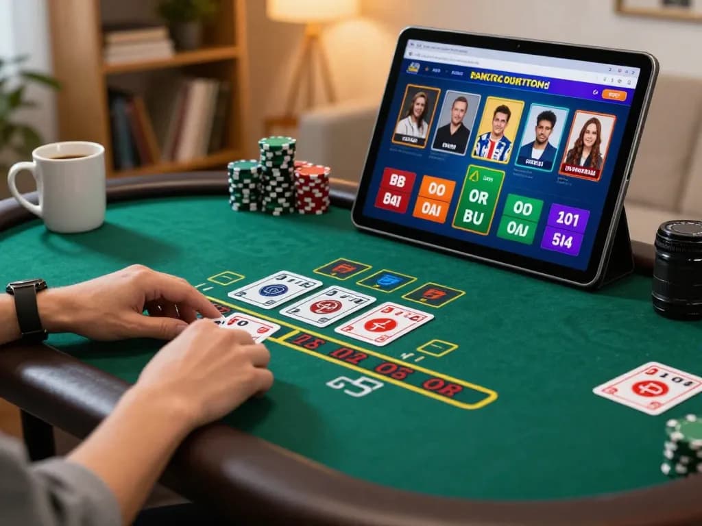 Experience the thrill of Nhà Cái OKFUN with live dealer blackjack on a tablet from home.