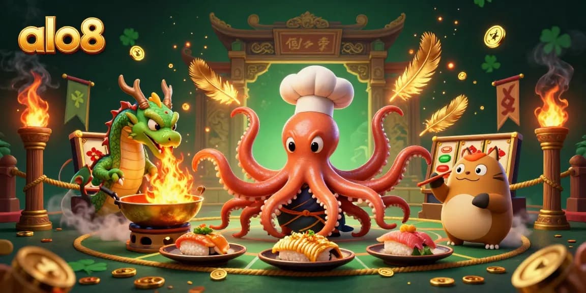 Play and win at alo8 with vibrant 3D characters showcasing exciting gambling elements.