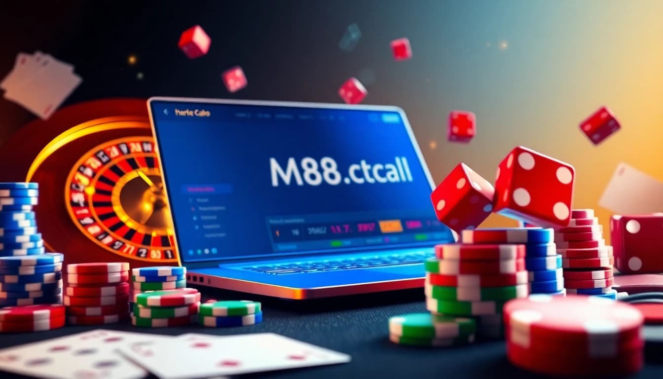 Interactive https://hm88.cafe/ online betting interface featuring spinning roulette wheel, poker chips, and dynamic betting slip