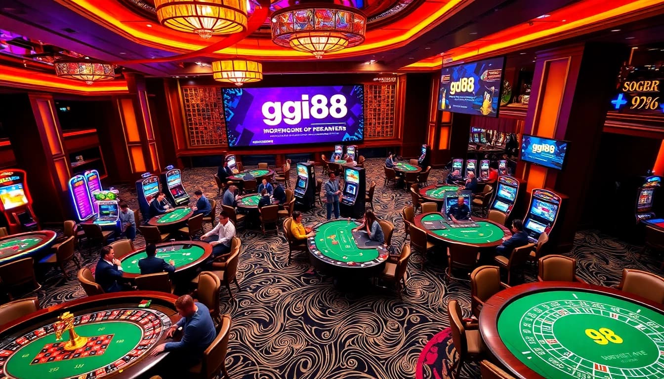 Players at gg88 casino engaged in exciting blackjack and poker games