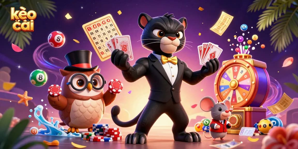 Engage in exciting betting action with kèo nhà cái featuring a stylish black panther dealer and vibrant game elements.