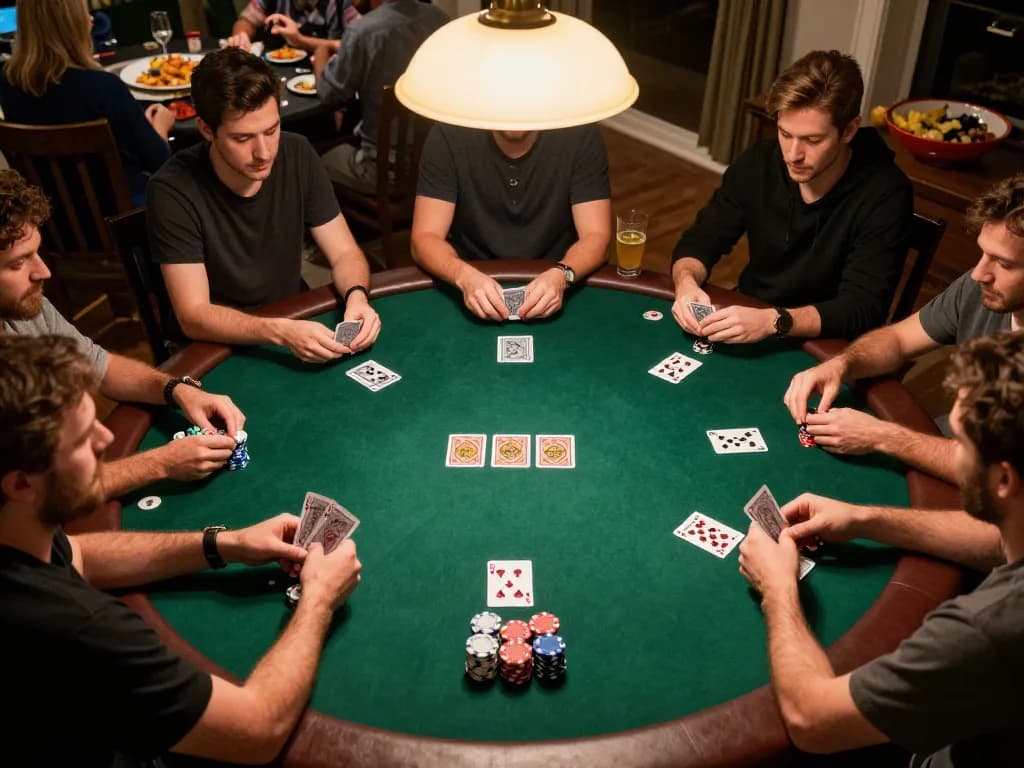 Players engaged in a thrilling poker game experience at home with Dabet