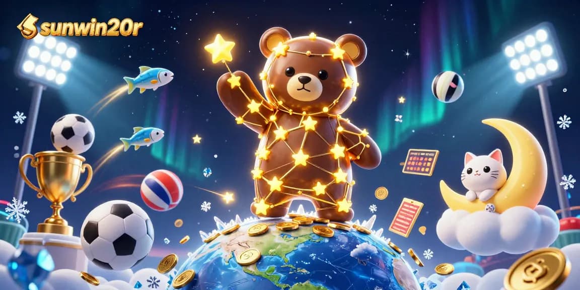 Engage with sunwin20r as the constellation bear scoops coins in this dynamic casino scene.