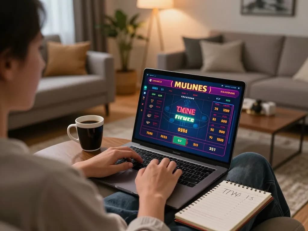 Engaging in đánh lô đề online, a player strategizes their bets on a laptop in a cozy home setting.