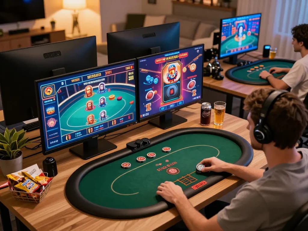 hi88 player engaging in responsible gaming while strategizing bets at home