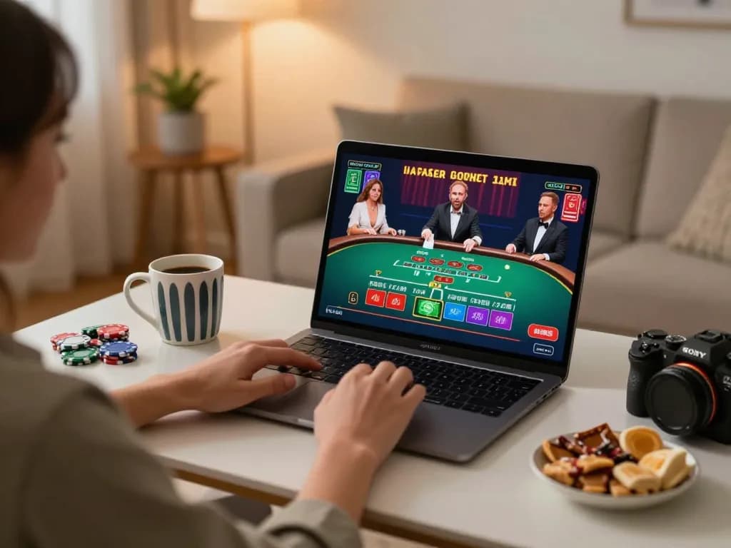Engage in gameplay at 123Win's online casino platform with dynamic live dealer action.
