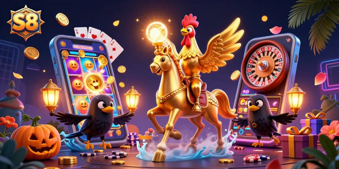 S8 invites players to enjoy vibrant slot games with exciting jackpots in this immersive casino scene.