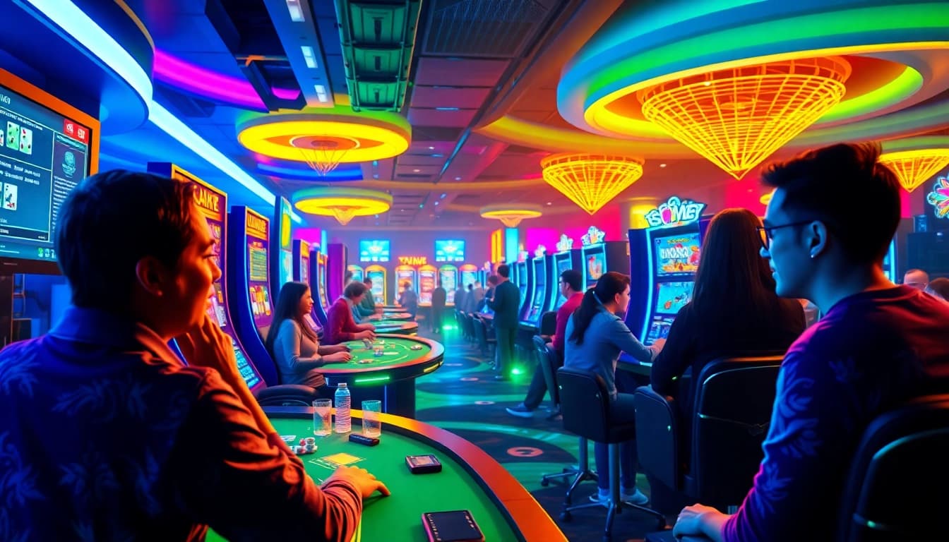 Twin68 online gaming platform showcasing players at a vibrant virtual casino.