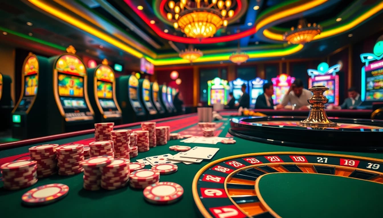 Engaged players gamble at a luxurious casino table at 888new, showcasing excitement and strategy.
