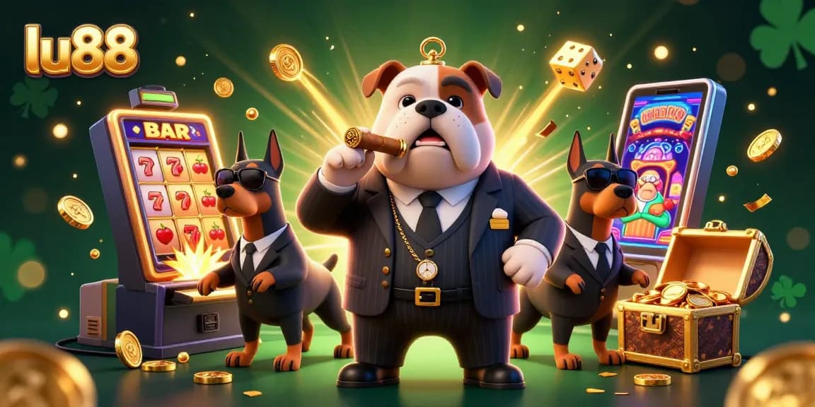 Experience thrilling gameplay with lu88, featuring vibrant slot machines and a casino atmosphere.