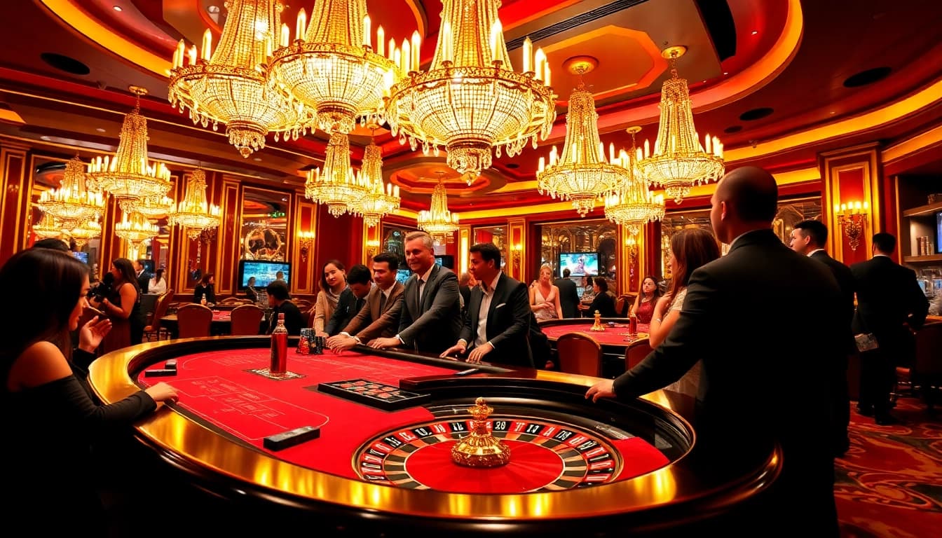 Experience high-stakes excitement at a 68VIP casino table with players enjoying the thrill of live gambling.