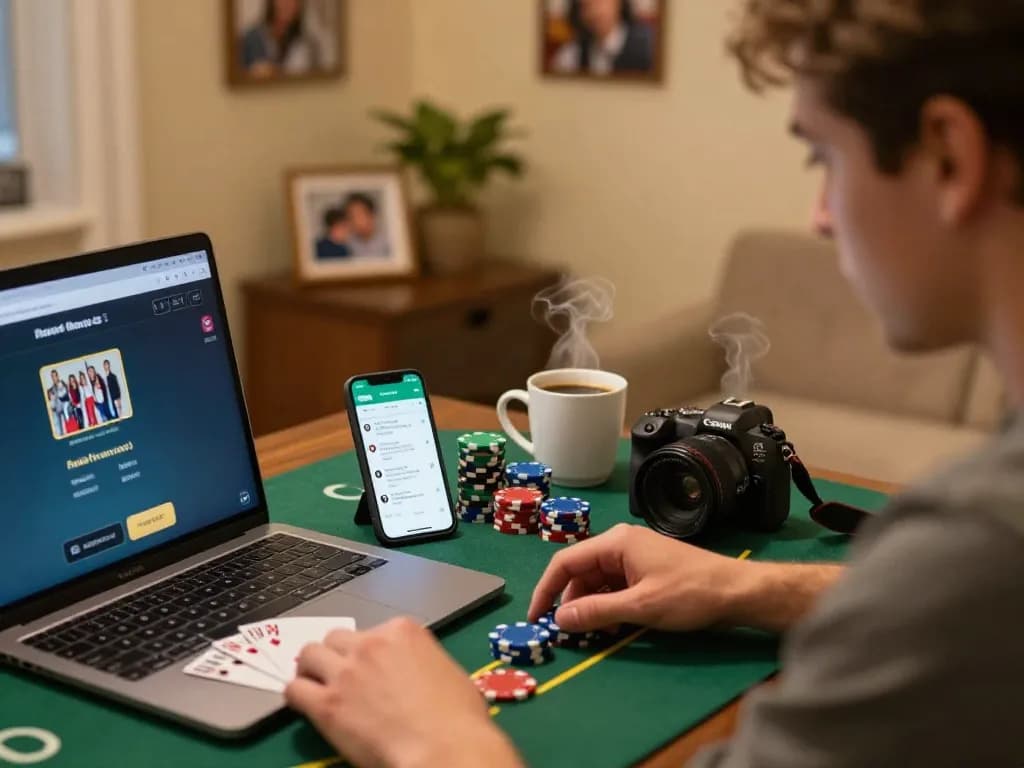 Engaging gameplay on fabet online blackjack, featuring focused player and betting app.