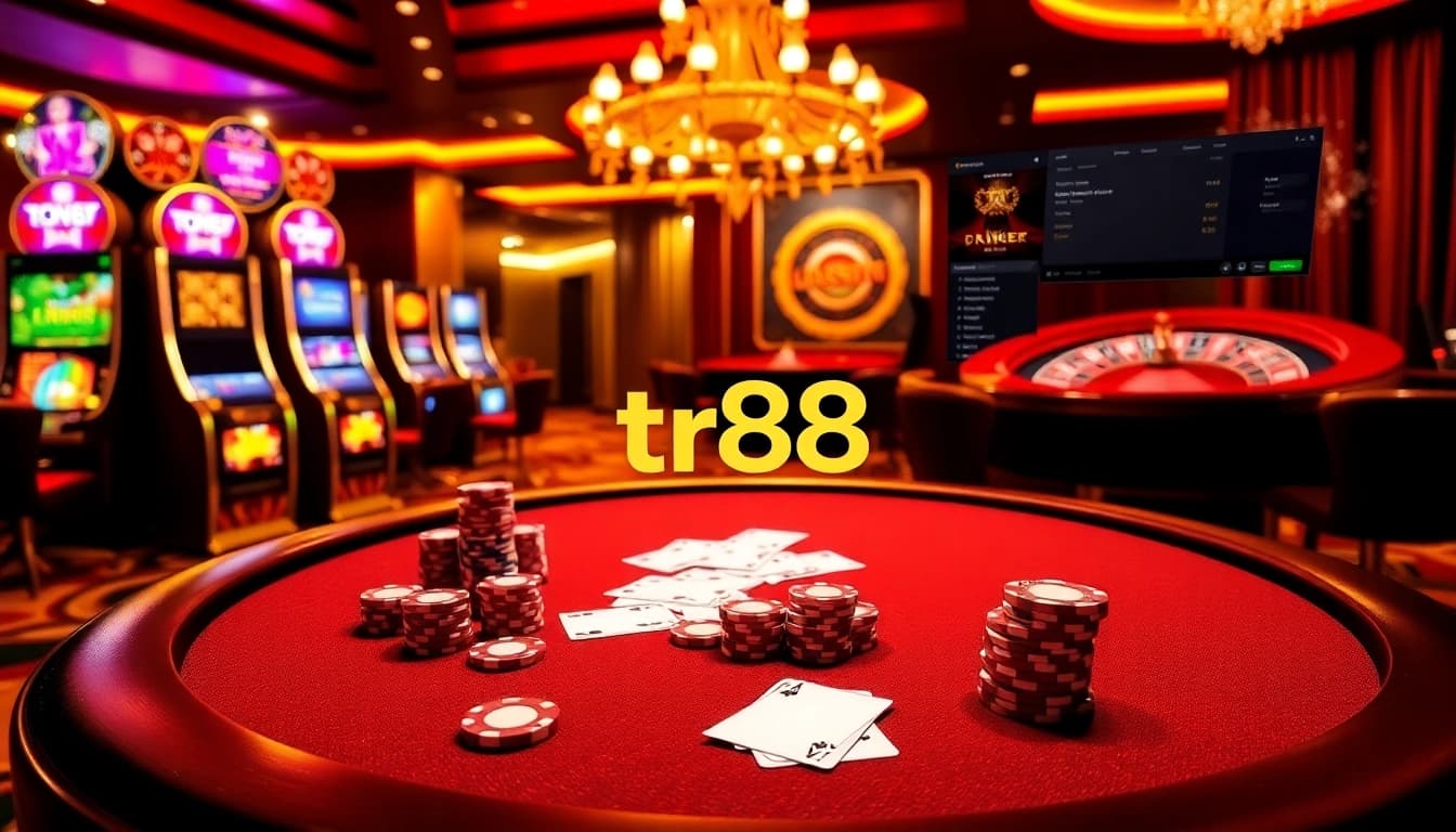 Experience the excitement at tr88 casino with vibrant gaming tables and flashy slot machines.