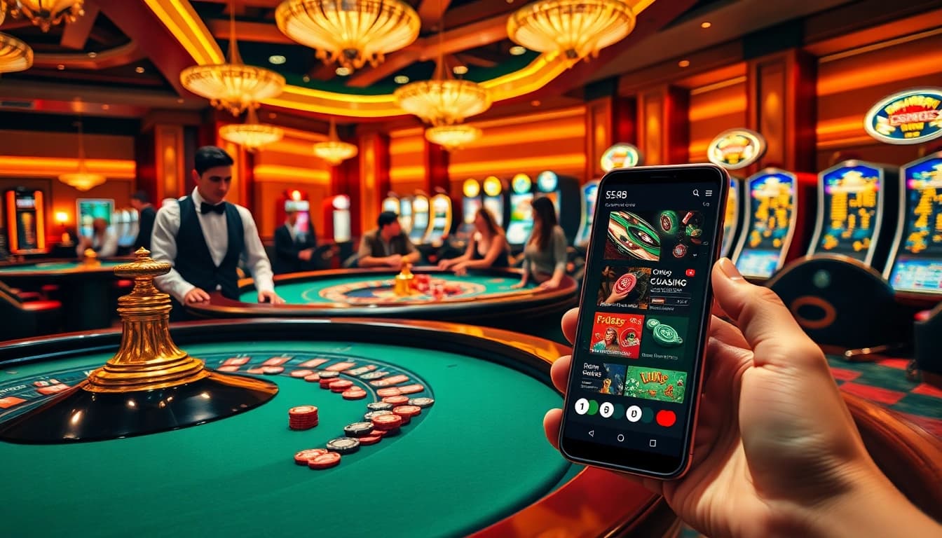Engaging scene at the casino with S8 gaming platform visuals, featuring roulette and poker.