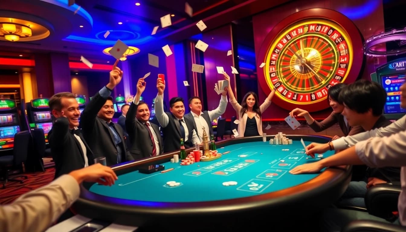 Experience the thrill of gaming with i9bet at an upscale casino table surrounded by excitement.