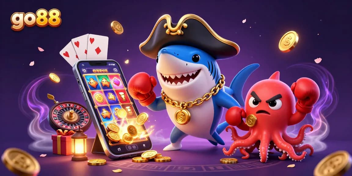 Experience the excitement of go88 with vibrant casino-themed characters and games!