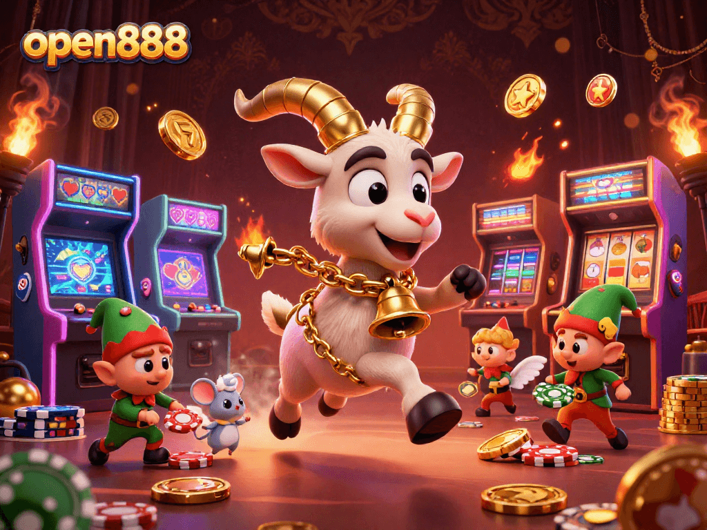 Join the excitement at open888's holiday-horror casino with Krampus, angel mouse, and elf gremlins!