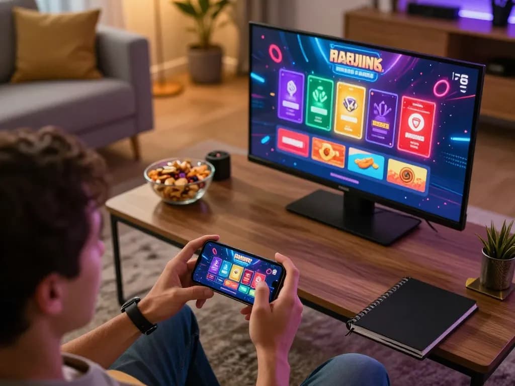 Person enjoying online gaming on smartphone, highlighting nhà cái uy tín for responsible betting