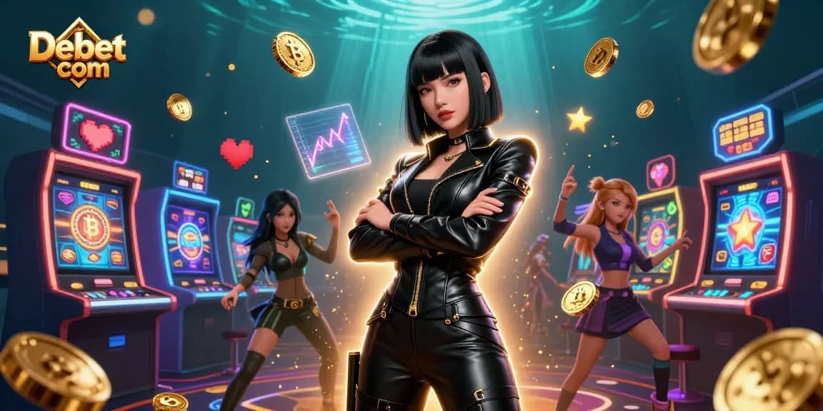 Spin and win with Debet com's captivating 3D casino scene featuring impressive slot elements.
