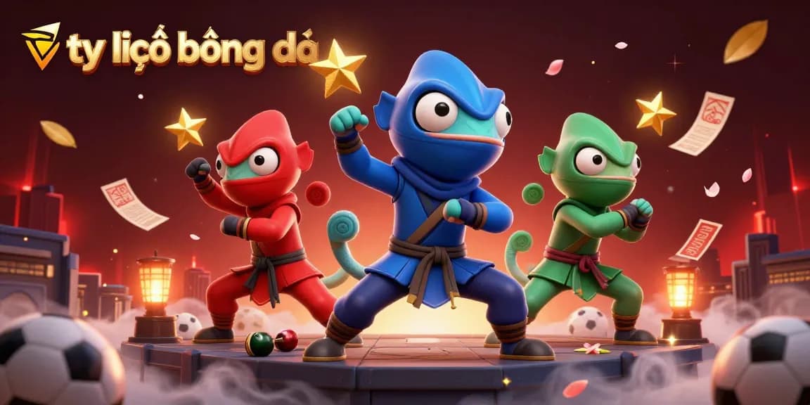 Experience tỷ lệ bóng đá with vibrant sports betting action, featuring dynamic chameleon ninjas.