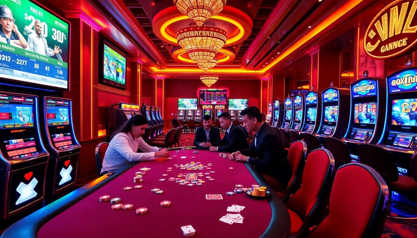 Exciting poker game scene at https://888pgbr.com.br/ showcasing rich colors and vibrant casino environment.
