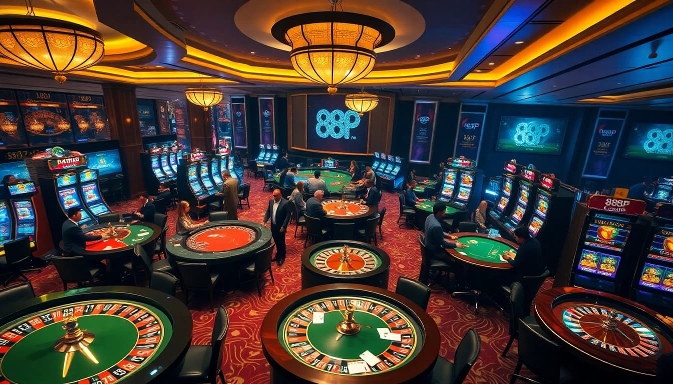 Players enjoying casino games at 888P, showcasing excitement and winning opportunities.