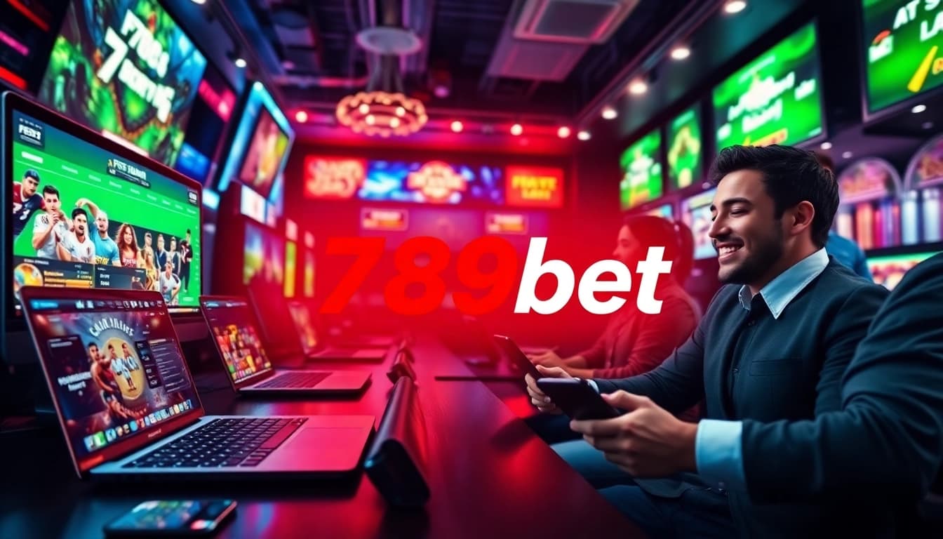 Engaging users in an exciting online gaming experience with 789bet, showcasing a variety of games and digital devices.