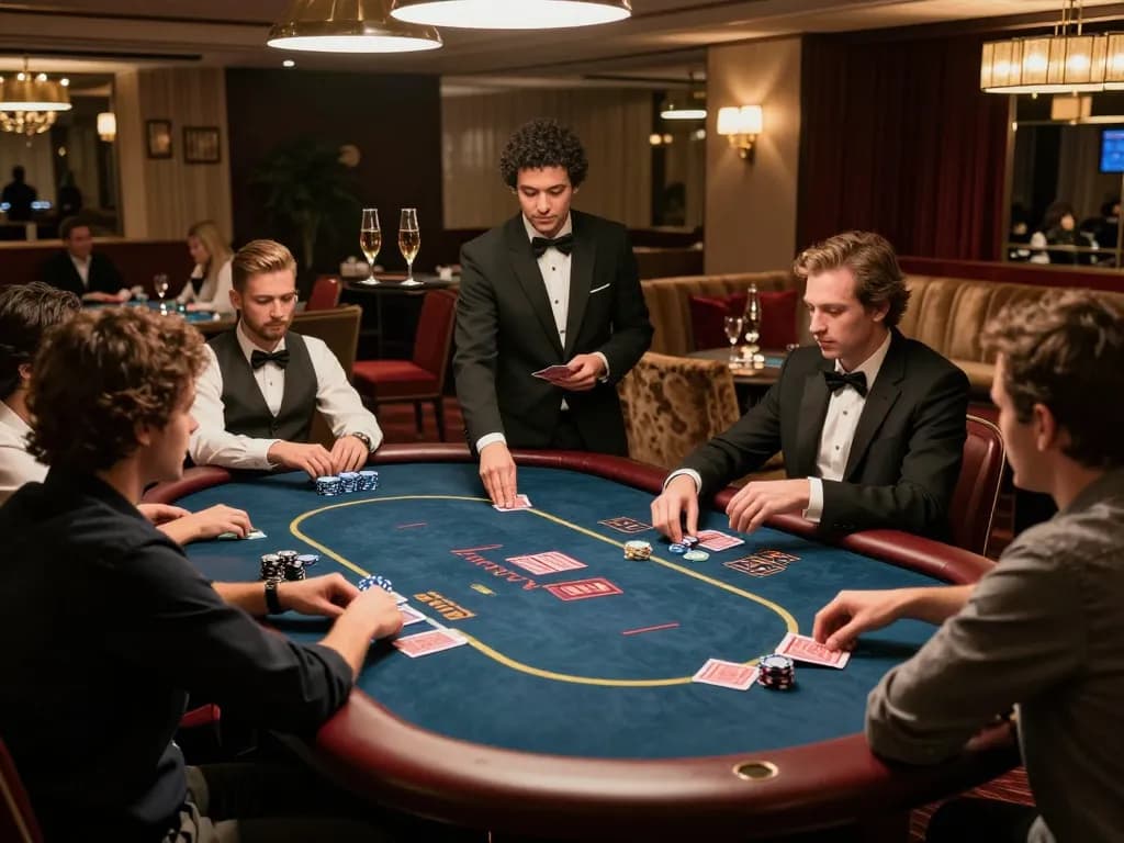 rr88 players enjoying an intense poker game in a luxurious VIP casino setting