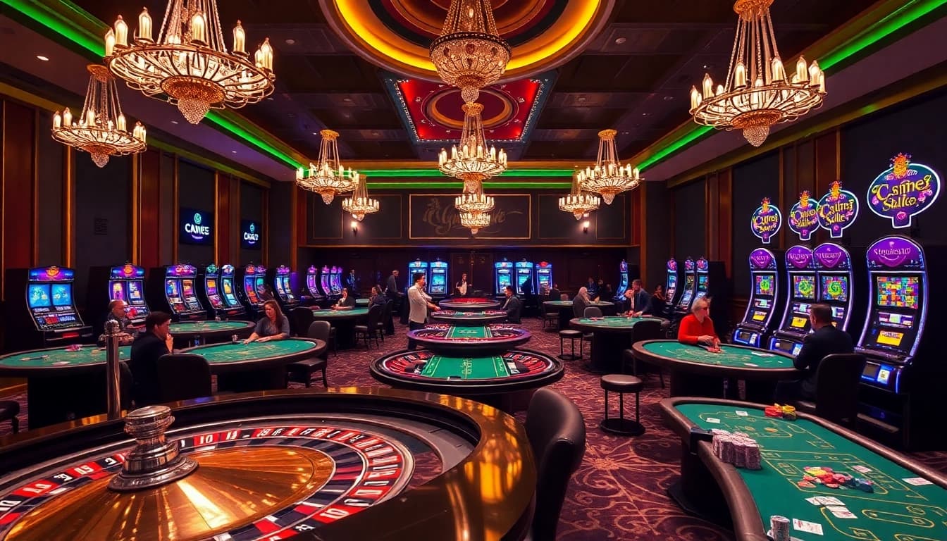 High-stakes gambling scene featuring luxury casino elements at https://s8ted.com/, including poker tables and slot machines.