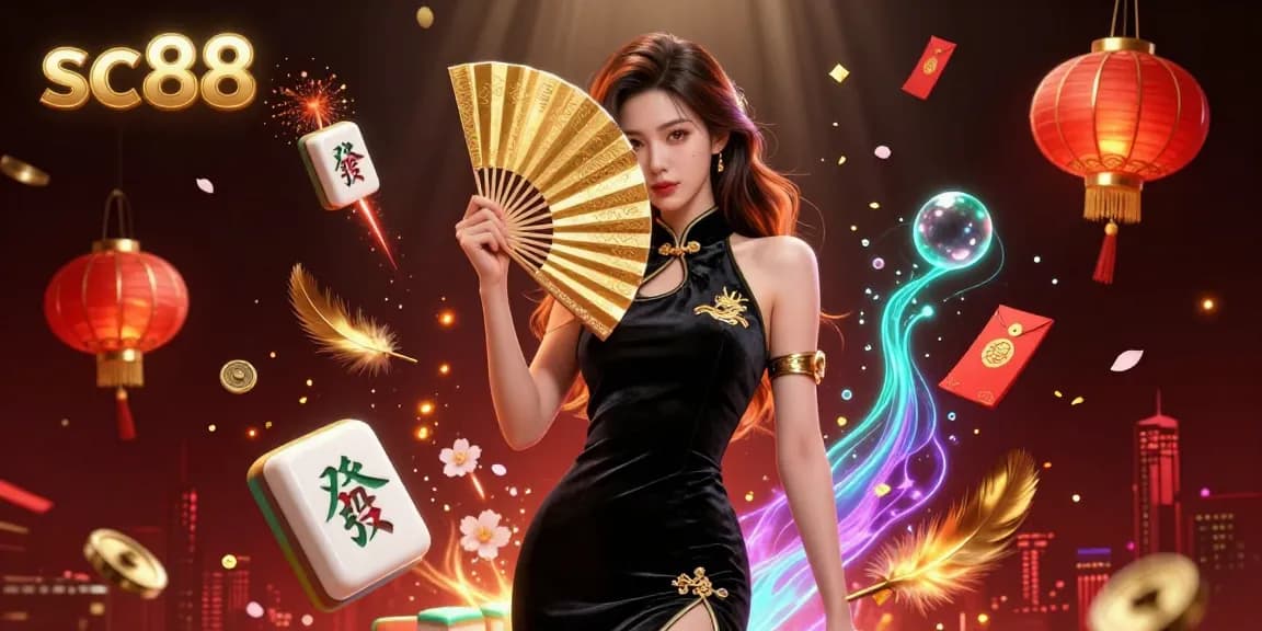 Experience the excitement of sc88 with photorealistic characters in a vibrant casino illustration, surrounded by festive elements and rich details.