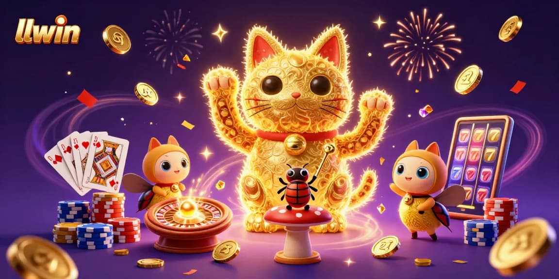 Engage with llwin's exciting lucky cat casino theme featuring vibrant gaming elements and gold!