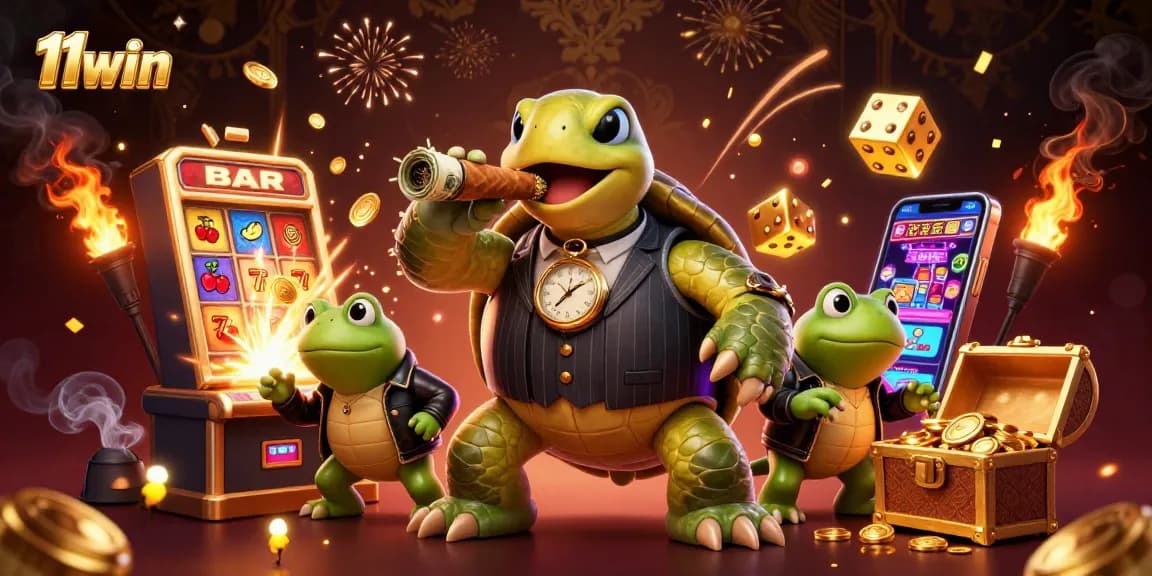 Experience thrilling wins with 11win's immersive casino scene showcasing a jackpot frenzy.