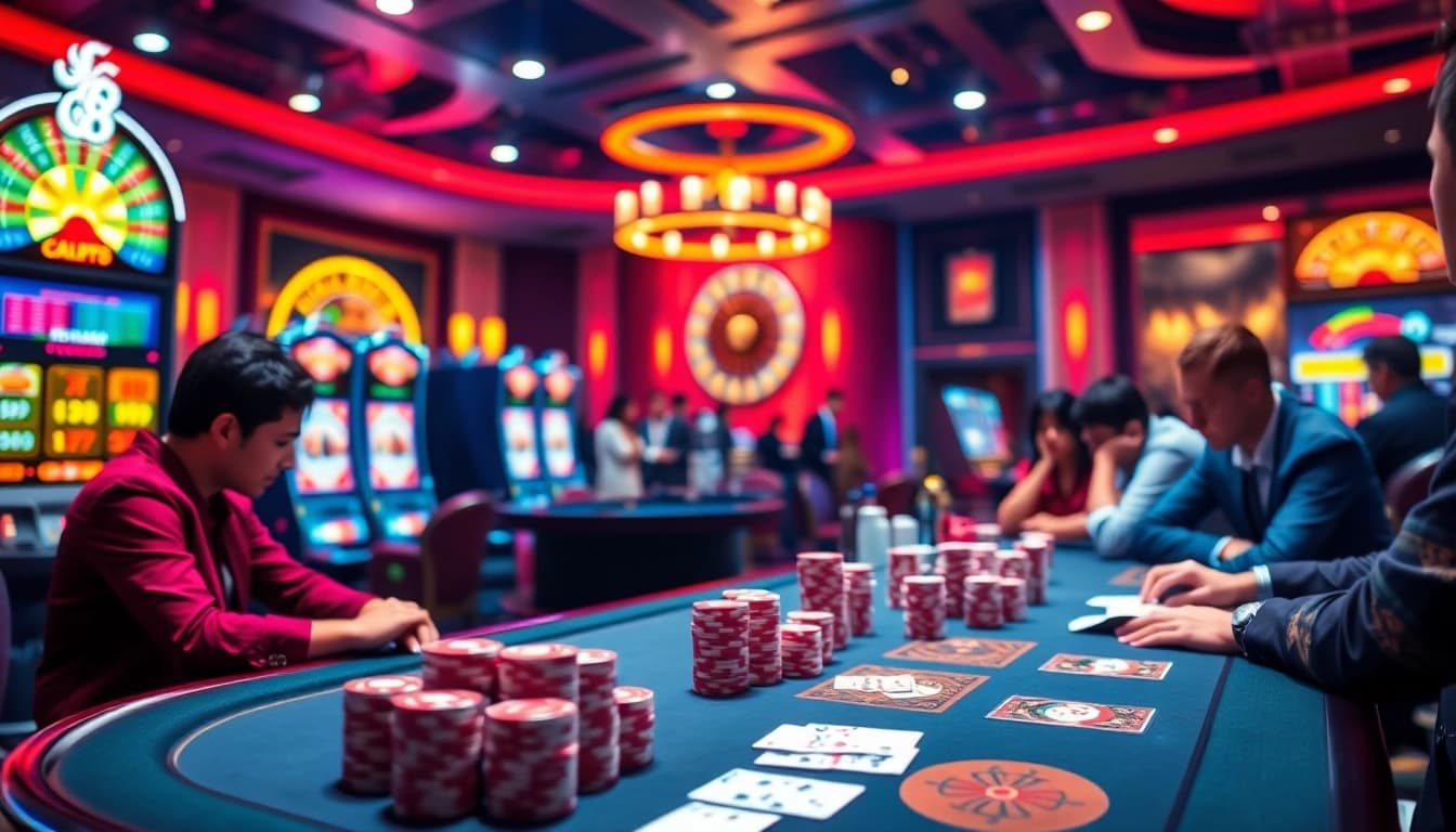 Engaging players experiencing the excitement of Go8 casino games with vibrant visuals.