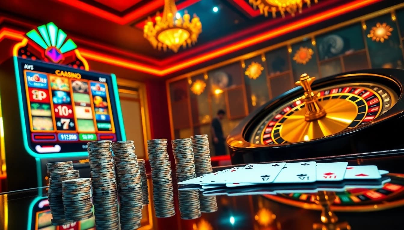 Experience the thrill of winning at XX88 with vibrant casino visuals and luxury gaming elements.
